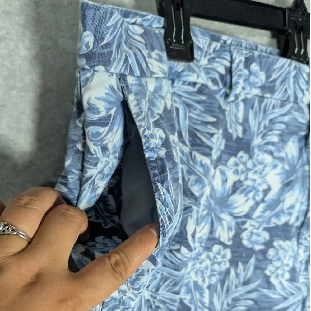 Vineyard Vines Chino Breaker Pants Men 40x32 Blue Floral Tropical Resortwear *39
